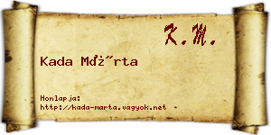 Kada Márta névjegykártya